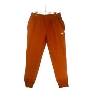 Vintage Champion Sweatpants Reverse Weave Size Large Wash Orange Joggers Logo